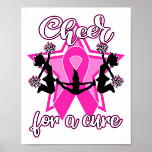 Poster Chemise rose Ruban pour cancer du sein Pom-pom gir