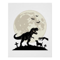 Chemise silhouette de cimetière de chien dinosaure