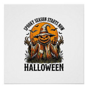 Poster Chemise sorcière citrouille épouvantail Halloween