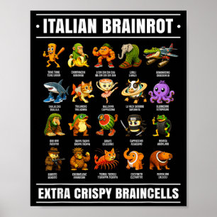Poster Chemise surréaliste italienne Brainrot drôle Alpha