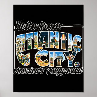 Poster Chemise T souvenir vintage carte de Atlantic City