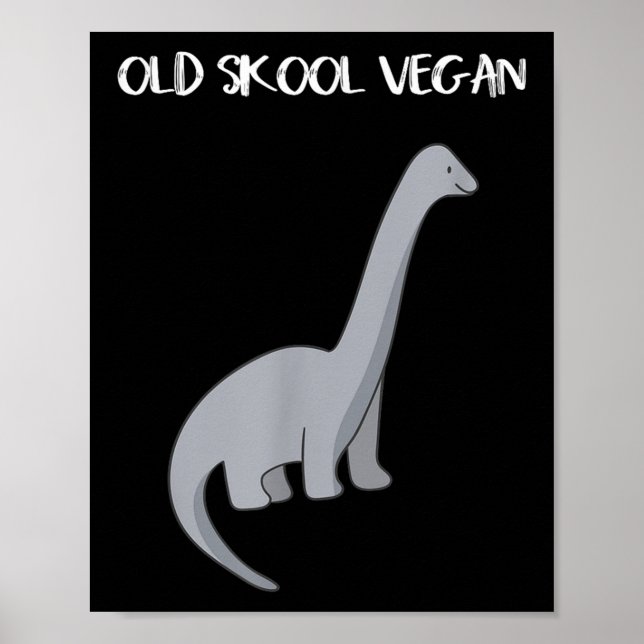 Poster Chemise T Vegan Drôle Avec Image Dinosaure (Devant)