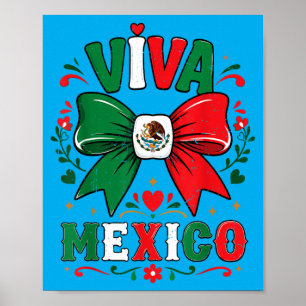Poster Chemise Viva Mexique Fillette Drapeau Mexicain