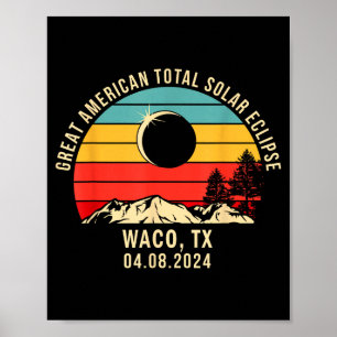Poster Chemise Waco Tx Texas Éclipse Totale