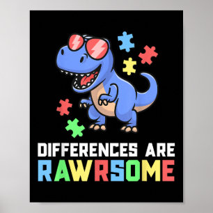 Poster Chemises Autisme Pour Les Garçons Dinosaur Trex Se