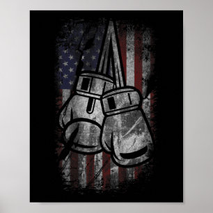 Poster Chemises de boxe drapeau américain pour hommes fem