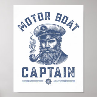 Poster Chemises de croisière pour hommes capitaine de bat
