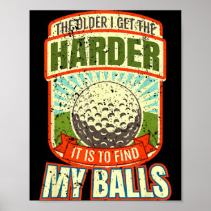 Poster Chemises de golf drôles pour hommes, drôle de golf