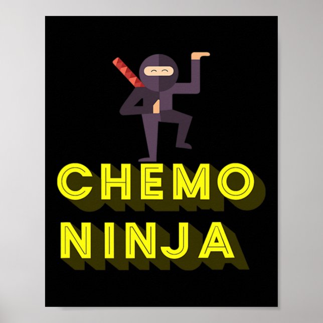Poster Chemo Ninja Mois de sensibilisation au cancer chez (Devant)