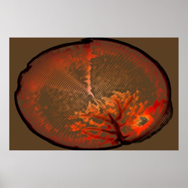 Poster Chêne Au lever Du Soleil (Devant)