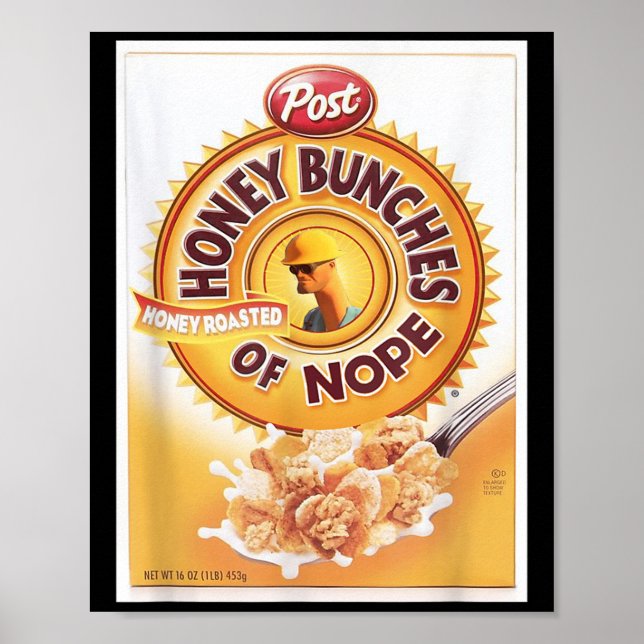 Poster Chênes De Miel De Céréales Nues Drôle Graphique T- (Devant)