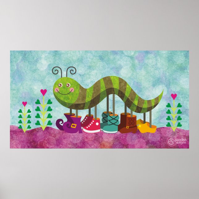 Poster chenille blanche (Devant)