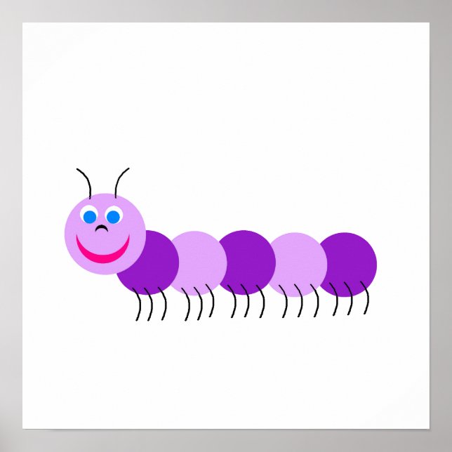 Poster chenille pourpre (Devant)