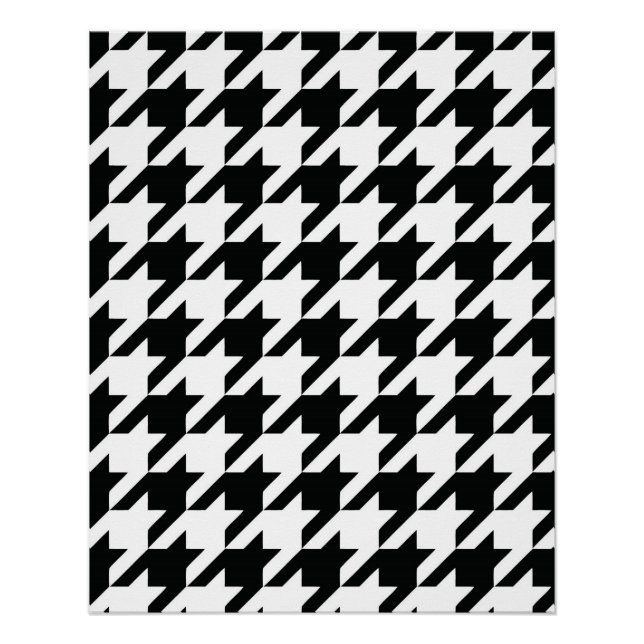 Poster Chèque de socle noir blanc classique (Devant)