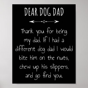 Poster Cher Chien Papa Merci D'Être Mon Père Hommes Femme