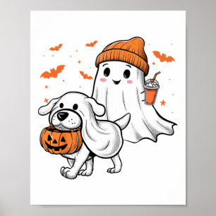 Poster Cher Fantôme Marcher Chien Coquette Chien Hallowee