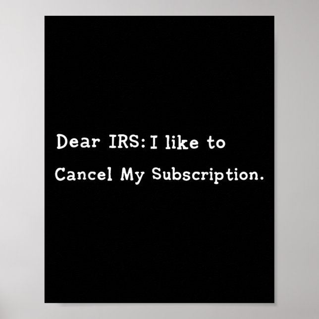 Poster Cher Irs Drôle Saison Fiscale Mème Comptable Sarca (Devant)