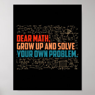 Poster Cher Math Augmente Des Maths Drôle Dire