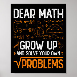 Poster Cher Math Augmente Et Résoudre Vos Propres Problèm