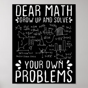 Poster Cher Math Augmente Et Résoudre Vos Propres Problèm