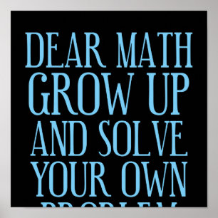 Poster Cher Math Augmente Et Résoudre Votre Propre Problè