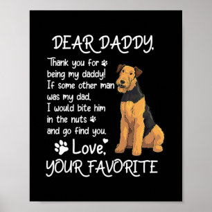 Poster Cher papa Airedale Terrier Chien Papa Fête des pèr