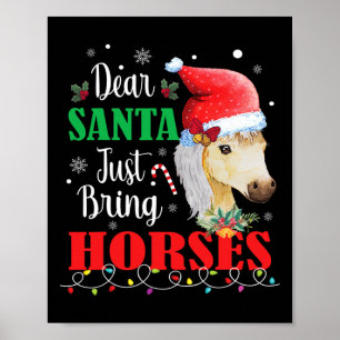 Poster Cher Père Noël Apporte Juste Cheval Drôle Cheval d