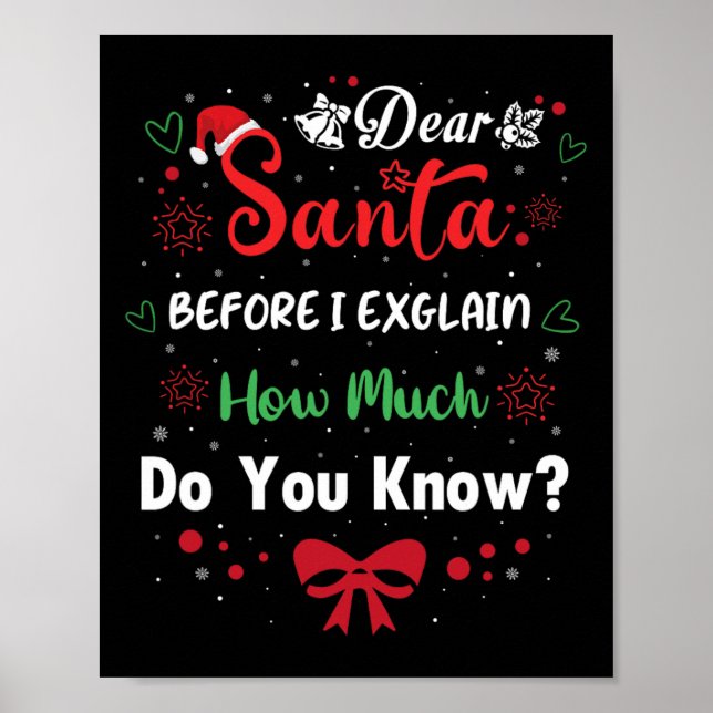 Poster Cher Père Noël Avant D'Expliquer Combien Connaisse (Devant)