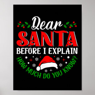 Poster Cher Père Noël avant que j'explique combien en sav