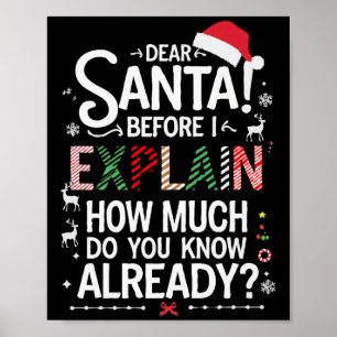 Poster Cher Père Noël avant que j'explique combien en sav