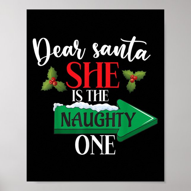 Poster Cher Père Noël Elle Est La Mauvaise Un Couple Noël (Devant)
