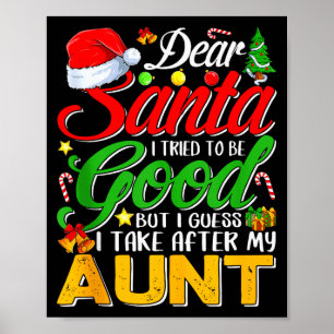 Poster Cher Père Noël j'ai essayé d'être sage mais je tie