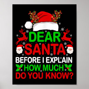 Poster Cher Père Noël Je Peux Expliquer Funny Christmas S