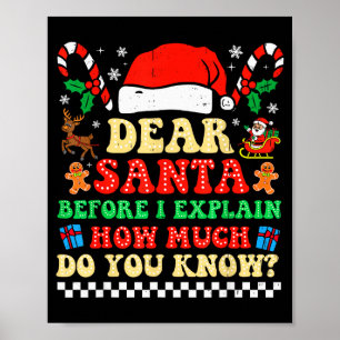 Poster Cher Père Noël je peux expliquer Funny Noël Xmas S