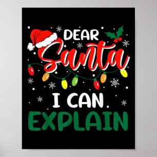 Poster Cher Père Noël Je peux expliquer Noël Famille appa