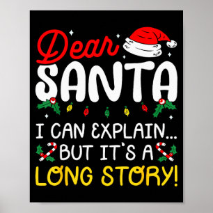 Poster Cher Père Noël je peux expliquer Pyjama Famille As