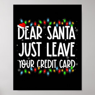 Poster Cher Père Noël Laissez Votre Carte De Crédit Famil