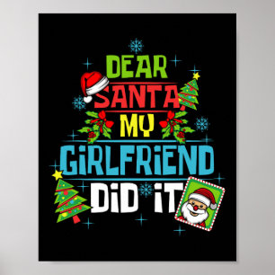 Poster Cher Père Noël, Ma Petite Amie L'A Fait Noël