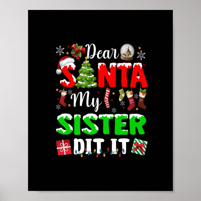 Poster Cher Père Noël Ma Soeur L'A Fait Drôle Famille De  (Devant)