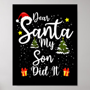 Poster Cher Père Noël Mon Fils L'A Fait Drôle Costume De
