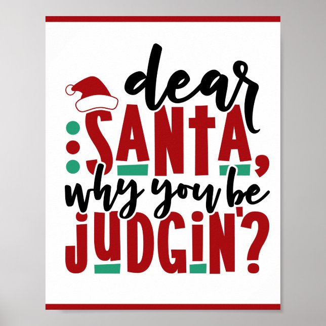 Poster Cher Père Noël, pourquoi vous faites preuve de jug (Devant)