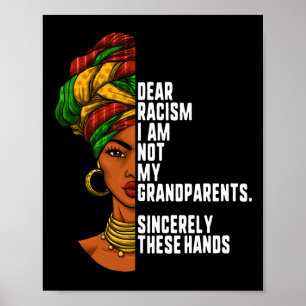 Poster Cher Racisme Je Ne Suis Pas Mes Grands-Parents Fem