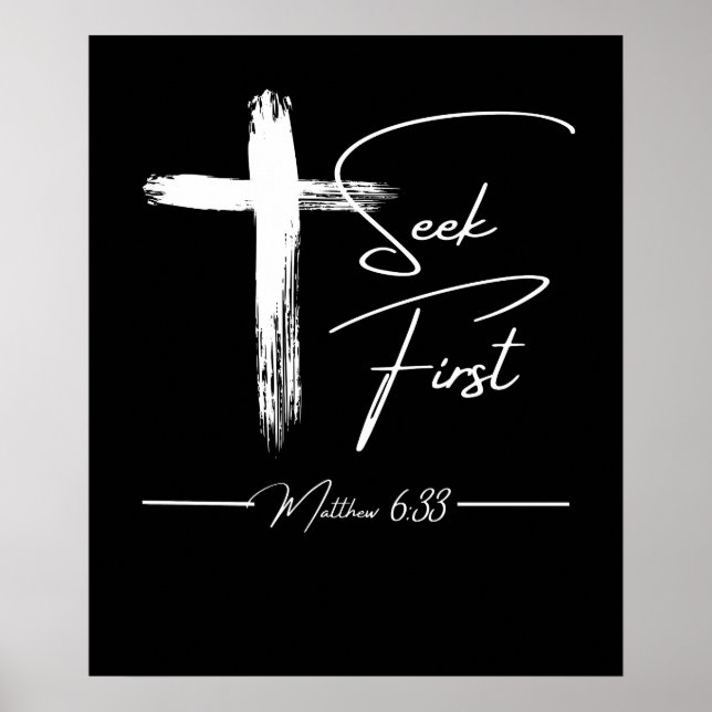 Poster Chercher d'abord - Matthieu 6:33 (Devant)
