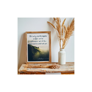Poster Cherchez d'abord le Royaume Montagne Arbre Matthie