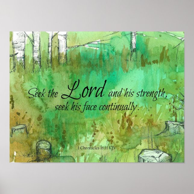 Poster Cherchez le Seigneur Chroniques Écritures Arbres (Devant)