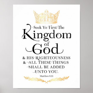 Poster Cherchez Ye First the Kingdom of God Art Imprimer