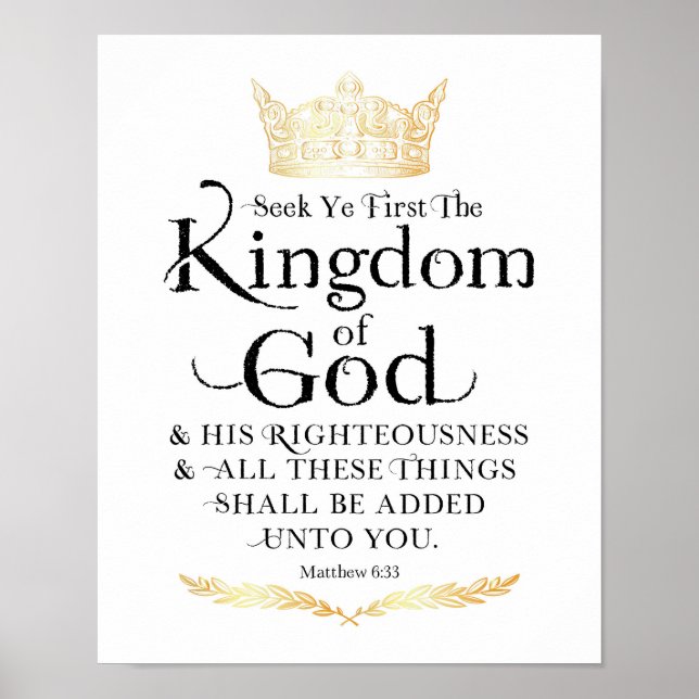 Poster Cherchez Ye First the Kingdom of God Art Imprimer (Devant)