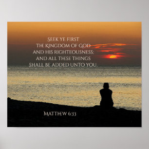 Poster Cherchez Ye Premier Royaume de Dieu, Matthieu 6:33