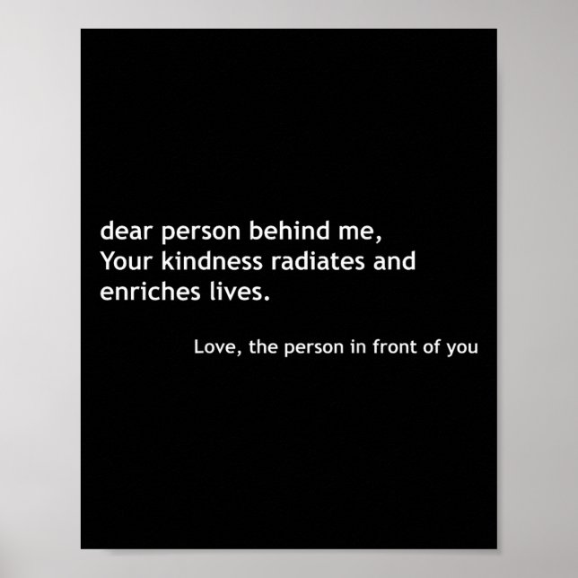 Poster Chère Personne Derrière Moi, Citation De Sincérité (Devant)