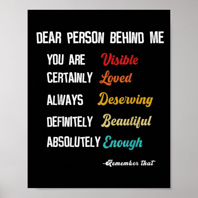 Poster Chère personne derrière moi Visible Loved Mérving  (Devant)